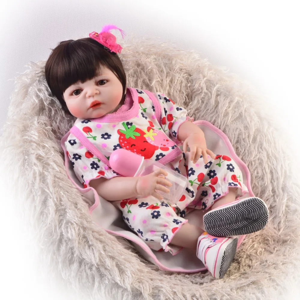 

Bebes reborn 23"57cm full silicone baby reborn dolls toys for child kids gift juguetes real baby reborn alive doll
