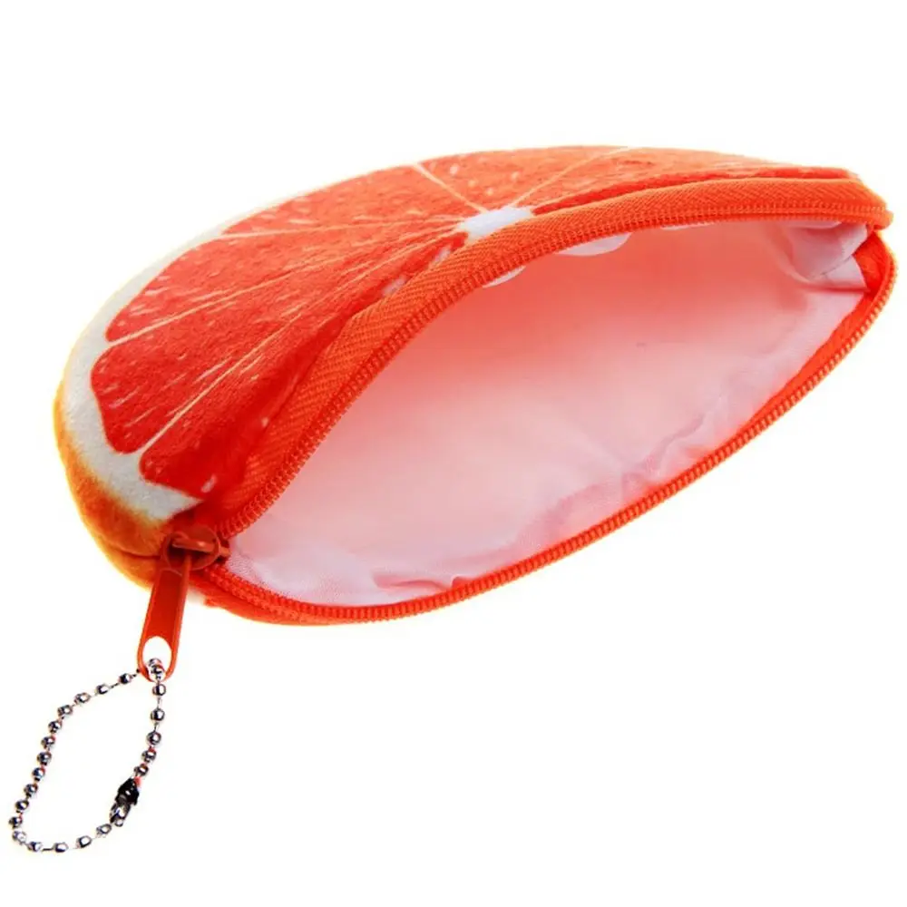 Модные оранжевые арбузы полукруглые кошельки 3D Дамский кошелек мягкий принт фрукты сумки детская одежда мешочек для детей подарок