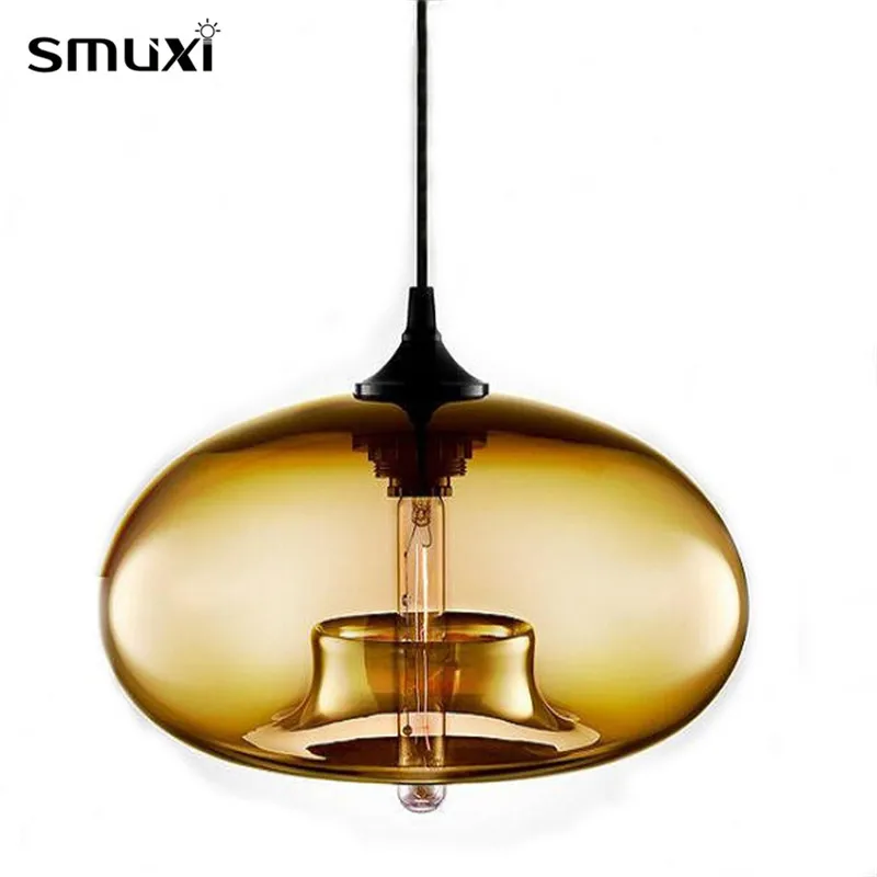 Smuxi Modern DIY Colorful Glass Pendant Lights Restaurant Bar Living Room Hanging Ceiling Lamp Fixture Indoor Lighting modern colorful color stone glass pendant lights retro hanging restaurant lustres g4 led bulbs fixture indoor lighting