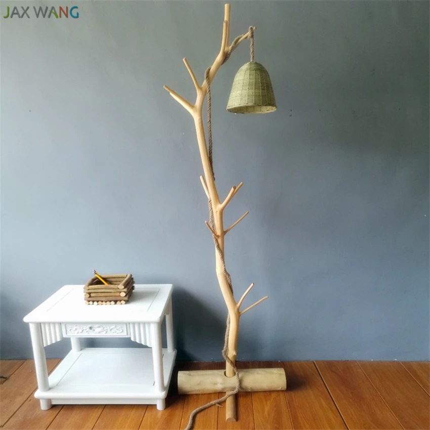

Original ecological log wood floor lamp japanese study lamp branch lamp garden shape Floor lamp