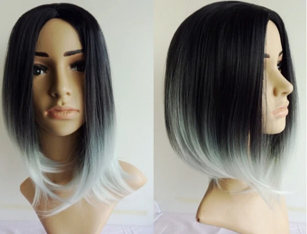 Fashion Ombre Straight Two Tone Gradient Two Colored Wig Synthetic