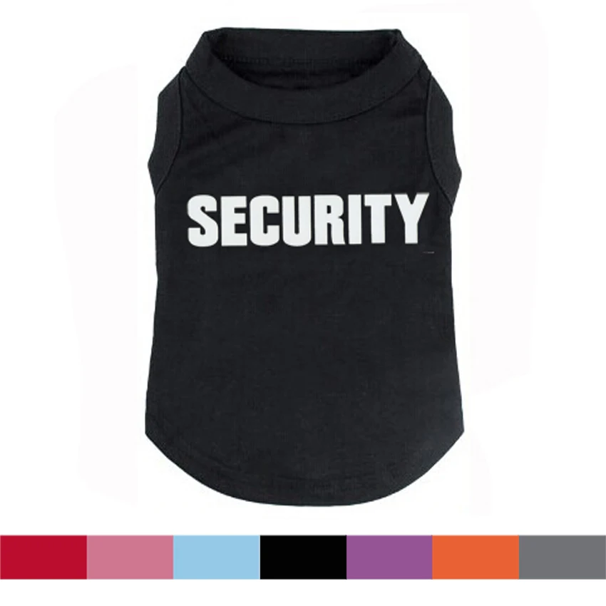 

SECURITY Printed T-Shirts Pet Puppy Clothes Shirts Tee Polyester Clothes Tank Tees Top for All Seasons Hot sale Free Shipping