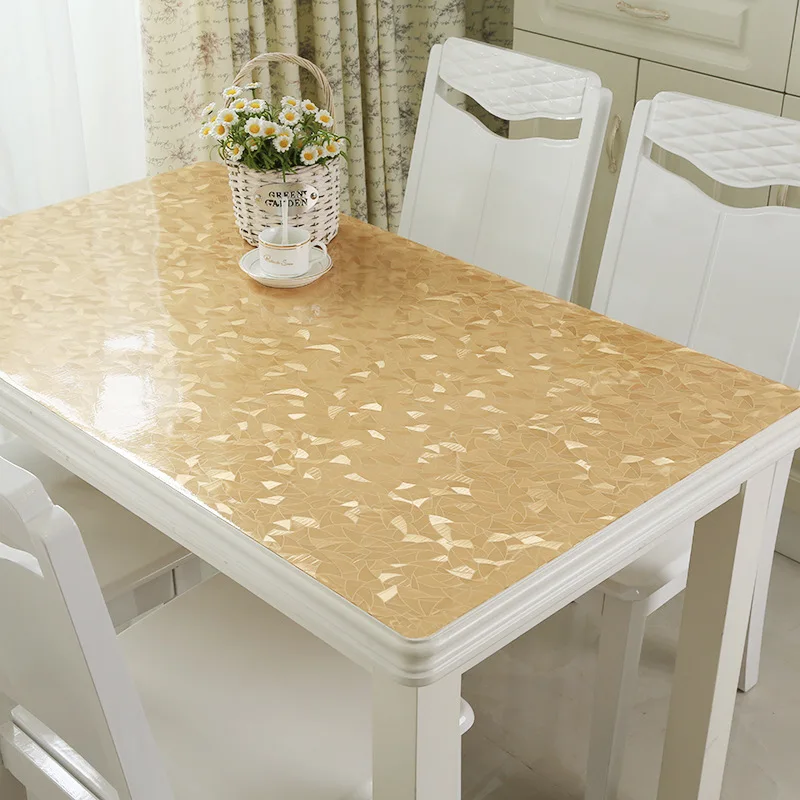  Pvc tablecloth Coffee mats waterproof oil-proof Tablecloth Soft material glass table cover Heat res