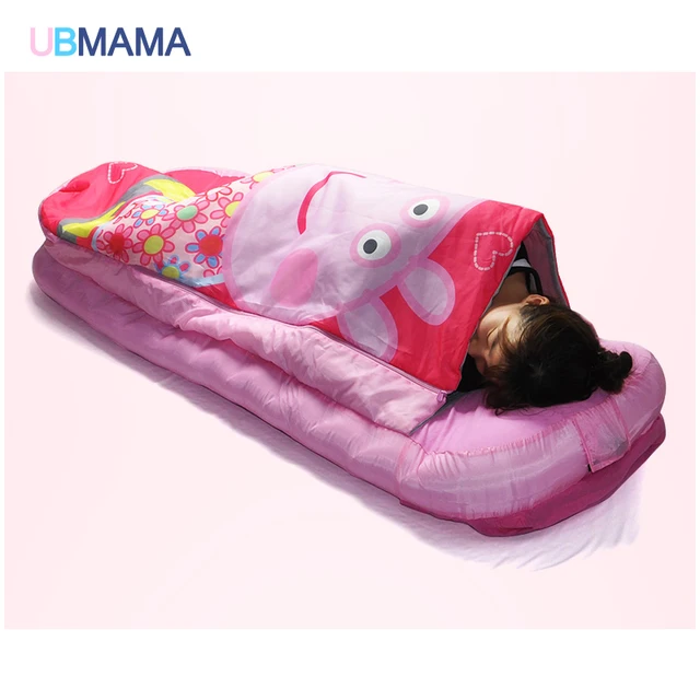 Cheap Pink pig design children's cartoon inflatable sleeping bag portable inflatable children lovely cartoon design