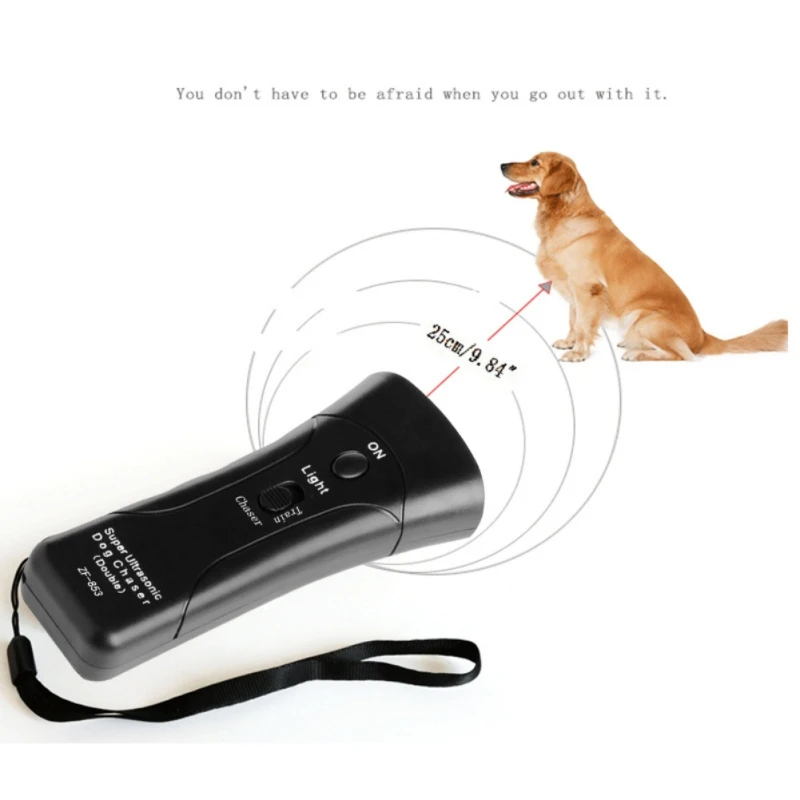 

LED Ultrasonic Dog Chaser Aggressive Attack Repeller Trainers Flashlight Useful