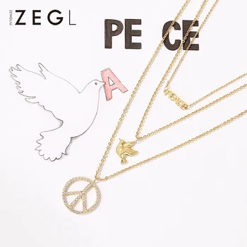 

ZEGL Lady Necklace Woman Multilayer Sweater Chain Pendant Jewelry Accessories Sweater Chain Women Clothes Accessories Necklace