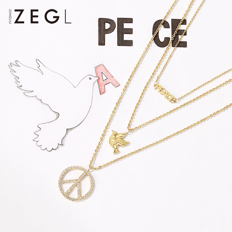 Женское многослойное ожерелье ZEGL цепочка для свитера ювелирные изделия