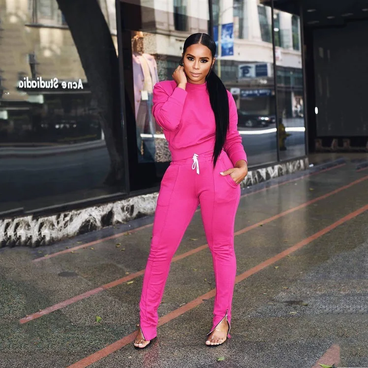 

2019 Spring Autumn Women's Sports Leisure Suits Europe America Women Jogging Sets Hot