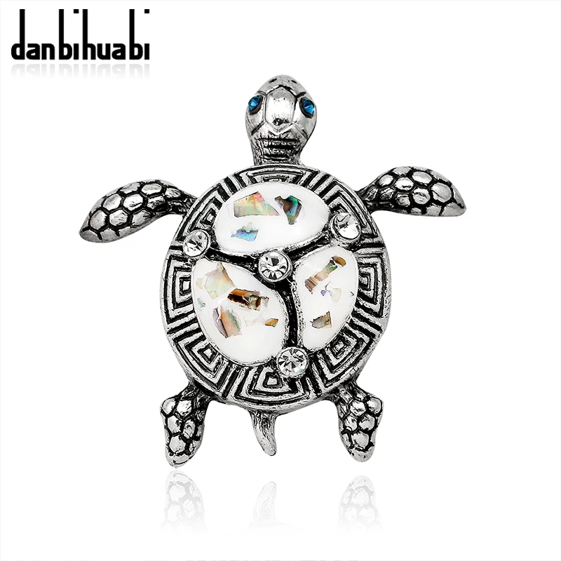 

Danbihuabi Fashion Jewelry Vintage Rhinestone Shell Brooch Animal Turtle Brooch Cute Lady Brooch For Party Banquet Accessories
