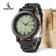 BOBO BIRD WM04 брендовые дизайнерские часы для мужчин и женщин из черного дерева кварцевые часы с деревянным ремешком модные наручные часы