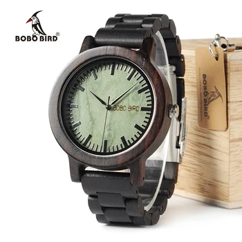 

BOBO BIRD WM04 Brand Designer Watches for Men Women Ebony Wooden Quartz Watch Wood Band Fashion Wristwatches