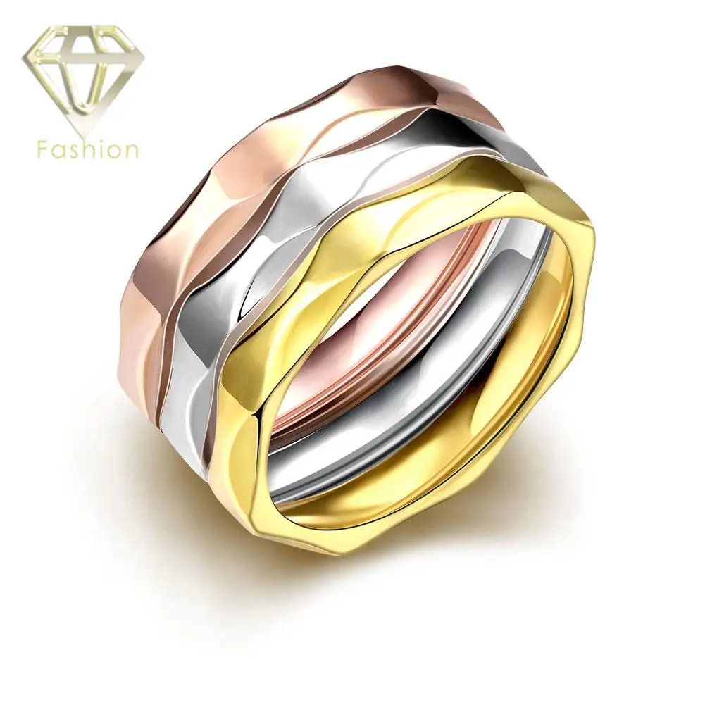 fake wedding rings multi layers rosewhite gold color 316l stainless steel unique cool nut design ring - Fake Wedding Ring fake wedding rings multi layers rosewhite gold color 316l stainless steel unique cool nut design ring - Fake Wedding Ring