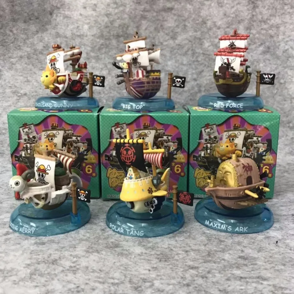 Аниме 6 шт./компл. One Piece Grand Line Going Merry / Polar Tang Red Force пиратский корабль ПВХ фигурка