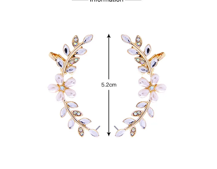 Индивидуальные Цветы ушные клипы в европейском стиле модные аксессуары два износа серьги гарнитура ветви жемчуга