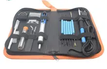 110V 220V 60W Adjustable Temperature Electric Soldering Iron Kit+5pcs Tips Portable Welding Repair Tool Tweezers 14pcs/lot