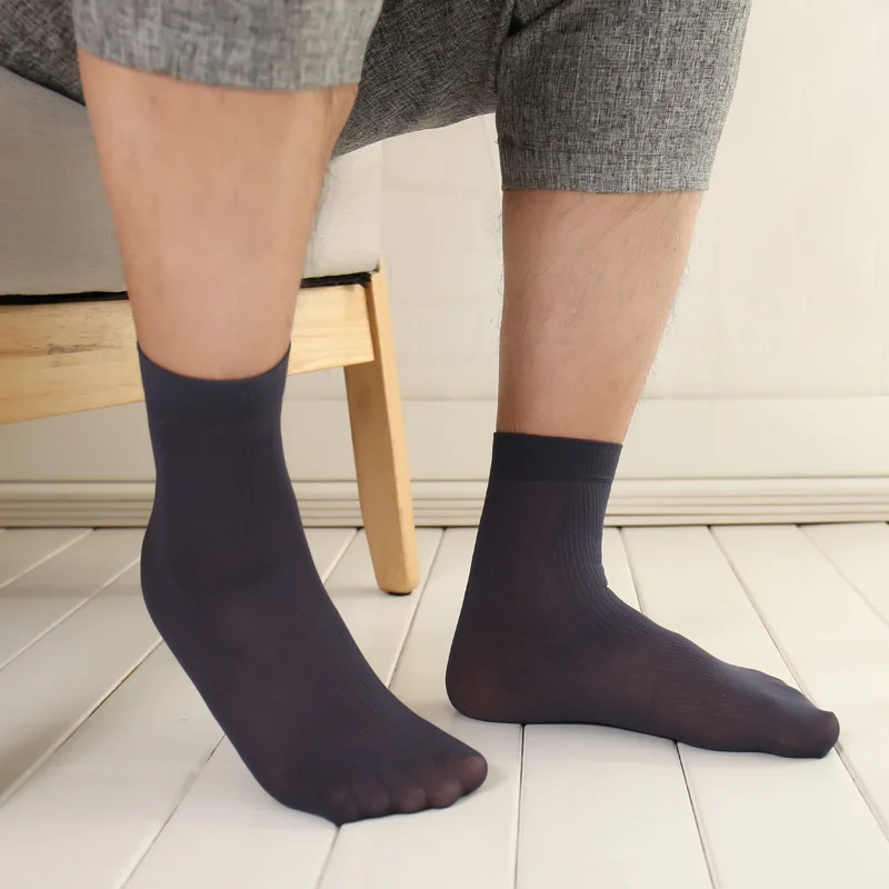 

20 Pairs/Lot High Quality Brand Men Business Casual Silk Socks Spring Summer Male Thin Socks