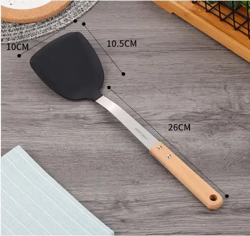 1PC Silicone Spatula Turner Flexible Stainless Steel Core Heat-Resistant Easy Clean Non Stick- Kitchen Utensil PK 007