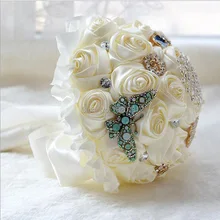 Мода Buque De Noiva романтические держащие цветы розы с бисером Birdal свадебные букеты для подружек невесты цветок девушка