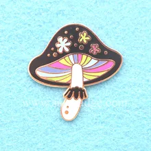 Пользовательские цвета радуги гриб значки на лацкан с твердой Эмалью