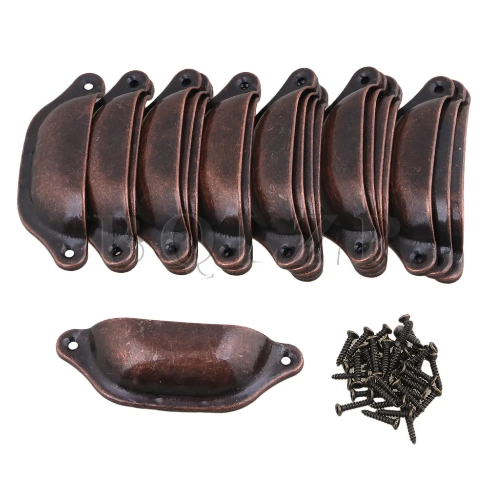 

BQLZR 97 x 32mm Iron Vintage Shell Shaped Knob Home Decorative Cabinet Furniture Dresser Handle Cabinet Drawer Pack o