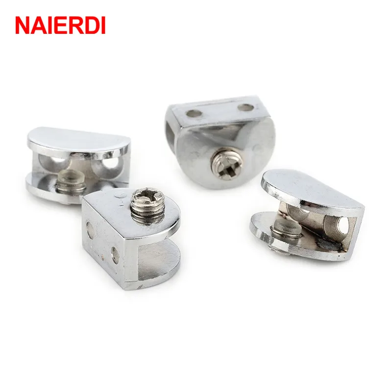 Naierdi 4Pcs Half Round Glass Clamps Plane Zinc Alloy Shelves Support Two Hole Corner Bracket Clips For 8Mm Thick huismerk kopen in de aanbieding Naierdi 4Pcs Half Round Glass Clamps Plane Zinc Alloy Shelves Support Two Hole Corner Bracket Clips For 8Mm Thick huismerk kopen in de aanbieding
