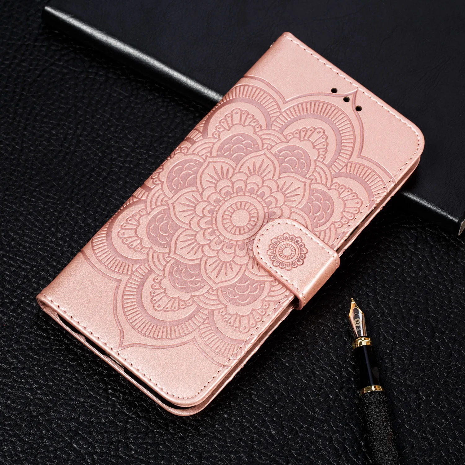 Кожаный чехол XS Max Sun mandala для iPhone XR X XS 7 8, чехол для iPhone 7 8 Plus, чехол-книжка, кошелек, цветочный телефонный корпус