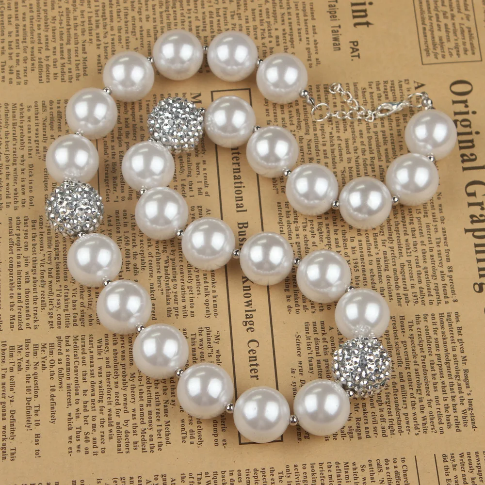 Girls Lovely Pearl Necklace 20mm Simulated Pearl Necklace For Infants