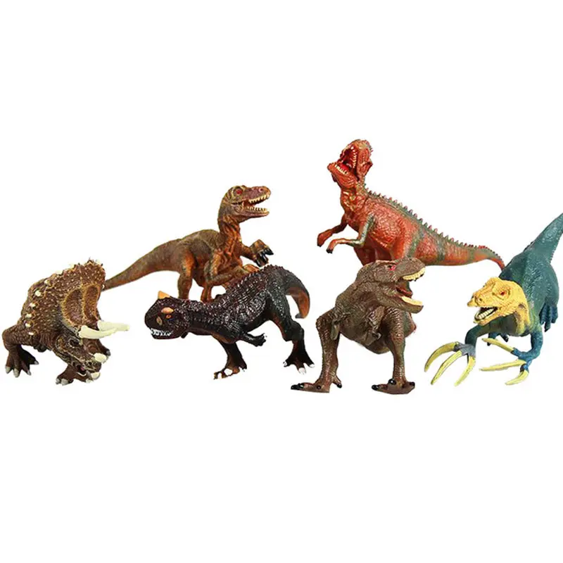 

New 6pcs Jurassic model child simulation static plastic solid dinosaur toy animal Tyrannosaurus suit Gifts for children