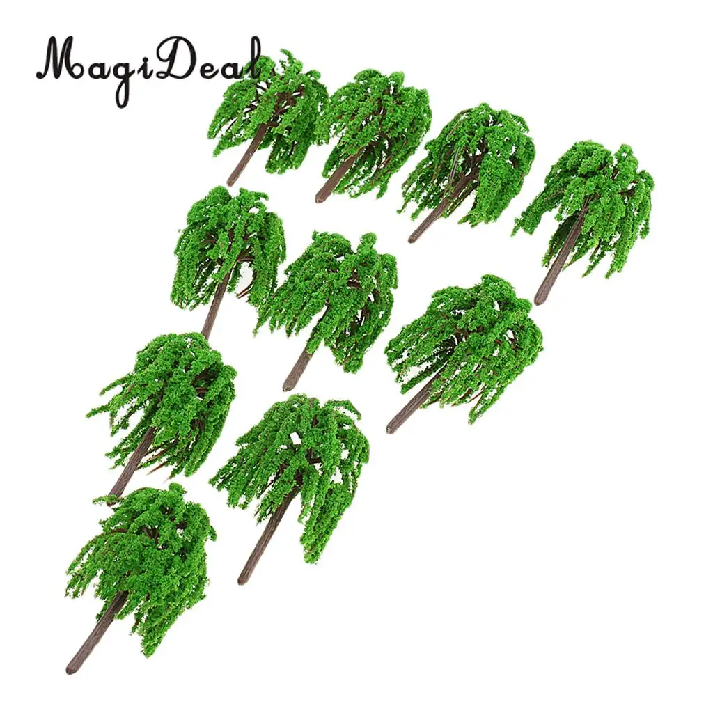 10Pcs/Lot 1/150 Model Trees Train Railroad Railway Diorama Wargame Park Village Countryside Scenery N Scale 63mm