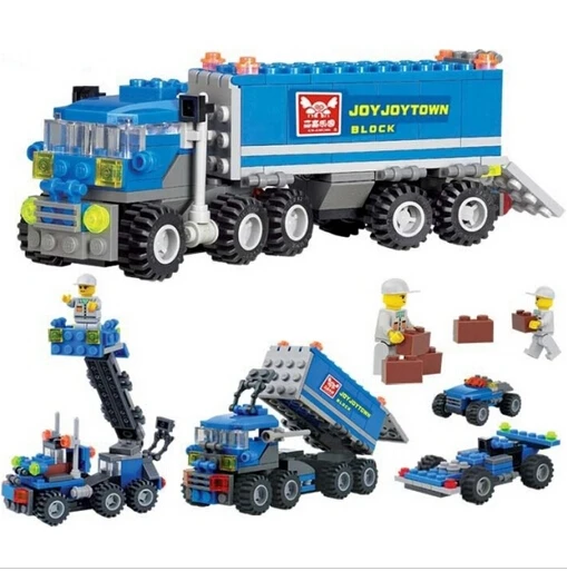 

Hot 163pcs kids Christmas gift Enlighten educational toys Dumper Truck DIY toys building blocks,children toys playmobile