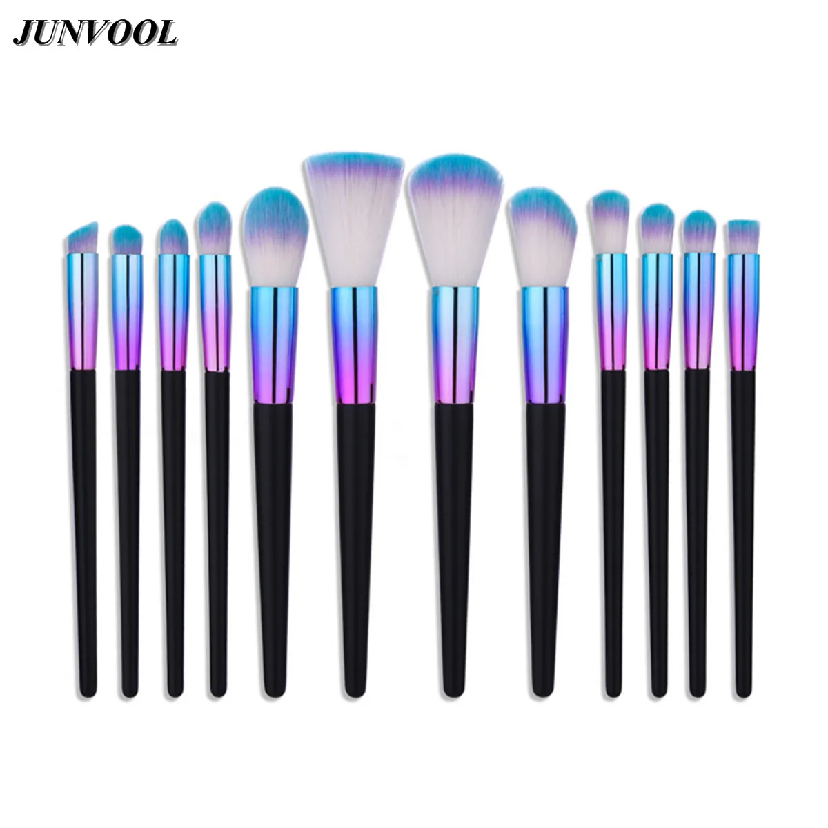 12pcs Professional Makeup Brush Set Colorful Powder Blush Eyeshadow Lip