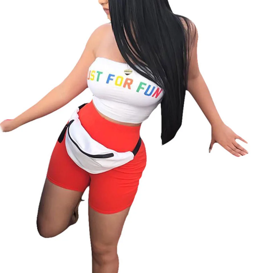 Just For Fun короткий топ с принтом и открытыми плечами Conjunto Deportivo Mujer женские
