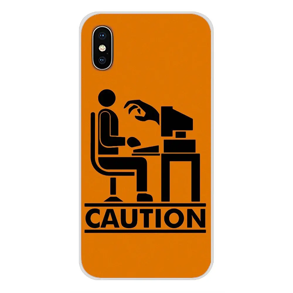 Be Caution Yellow Funny For HTC One U11 U12 X9 M7 M8 A9 M9 M10 E9 Plus Desire 630 530 626 628 816 820 830 Transparent TPU Covers