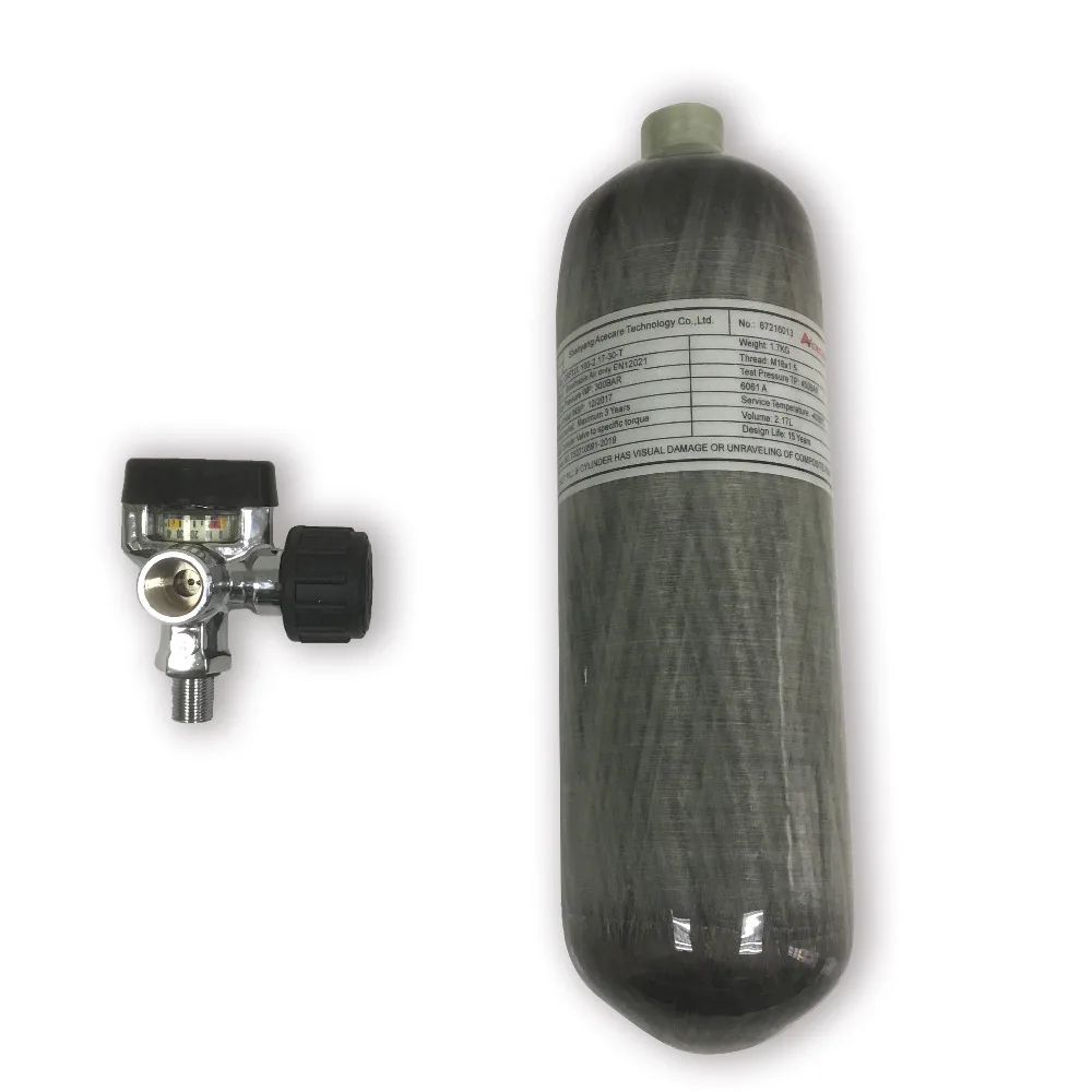 Acecare HPA 4500PSI Air Tank Paintball PCP Hunting Tank 2.17L Composite Carbon Fiber SCUBA Gas Cylinder With Air Valve Acecare HPA 4500PSI Air Tank Paintball PCP Hunting Tank 2.17L Composite Carbon Fiber SCUBA Gas Cylinder With Air Valve