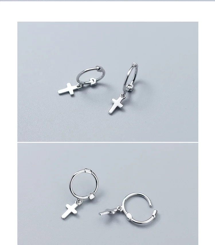Trusta Женская мода 925 твердого стерлингового серебра крест, серьги небольшие серьги со шпилькой, для молодых девушек подростковый подарок DS892