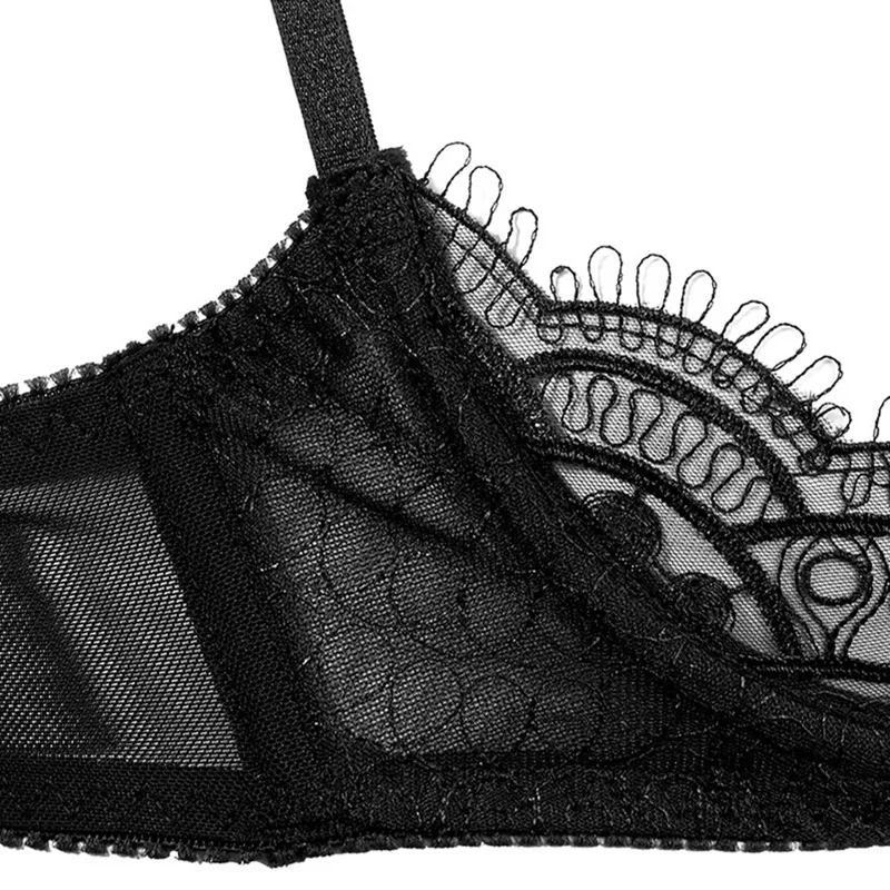 Women Sex Lingerie Open Chest Crotchless Bra Panties Adult Sexy Underwear Lace Embroidery Push Up Bra Panty Sets Nipple Cover