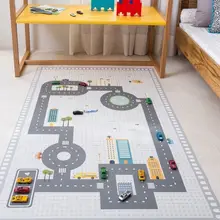Детский игровой коврик, мягкие коврики для ползания, автомобильная дорожка, обучение по головоломкам, игрушка 80*130 см, скандинавский стиль, украшение для детской комнаты, напольный ковер