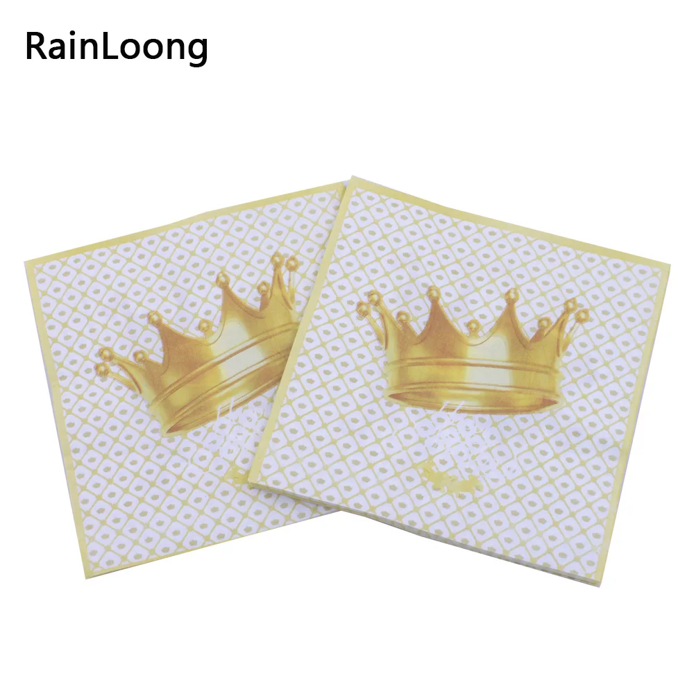 

[RainLoong] Crown Paper Napkins Festive & Party Supplier Tissue Napkins Decorations Guardanapo 33cm*33cm 20pcs/pack/lot