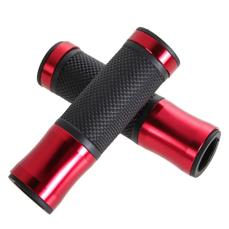 Free-Shipping-CNC-Motorcycle-Red-Aluminum-Rubber-Gel-Hand-Grips-for-7-8-Handle-Bar-Bikes