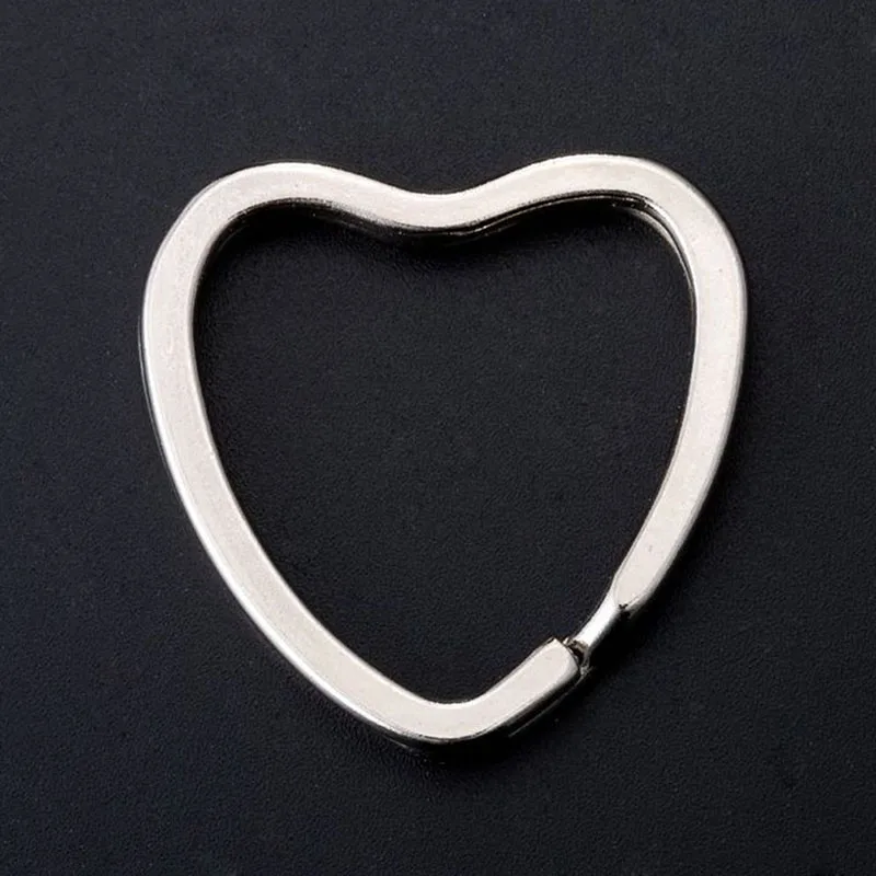 10PCS Love-Heart Shape Metal Keyring Key Holder DIY Split Rings Keychain Hoop Loop New