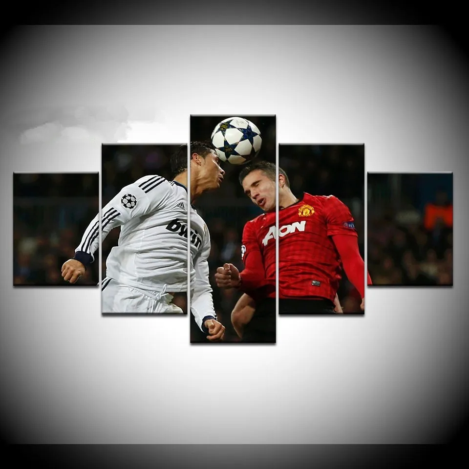 

5 panel modern hd cristiano ronaldo CR7 football poster print canvas art wall framed painting for living room decor wall picture