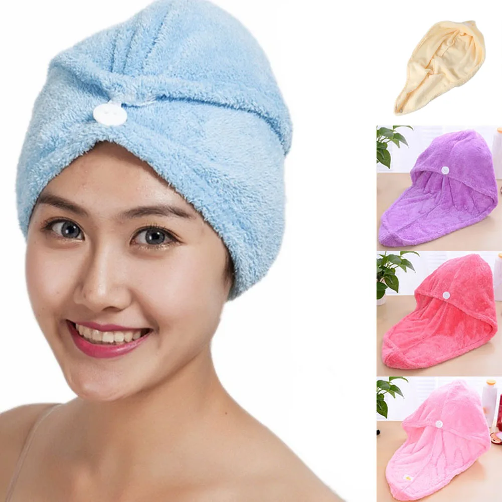 

Womens Hair Drying Towel Coral Velvet Makeup Cosmetics Cap Lady Girl Quick Dry Bath Head Wrap Hat Bathing Tool 669