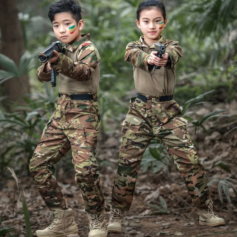 Уличный детский Камуфляжный костюм CP для охоты одежда мальчиков и девочек
