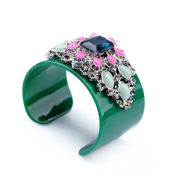 KISS ME новые дизайнерские украшения Очаровательная зеленый полимерный открытие CType браслеты