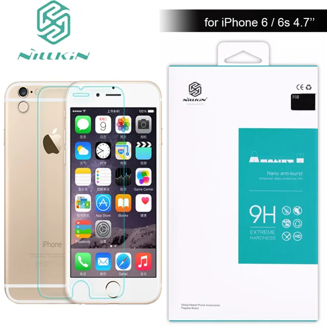 NILKIN Для Apple iPhone 6 Протектор Екрану NILLKIN Дивовижний H Нм Anti-Explosion Загартоване Скло Для Apple iPhone 6 s 4.7 NILKIN Для Apple iPhone 6 Протектор Екрану NILLKIN Дивовижний H Нм Anti-Explosion Загартоване Скло Для Apple iPhone 6 s 4.7