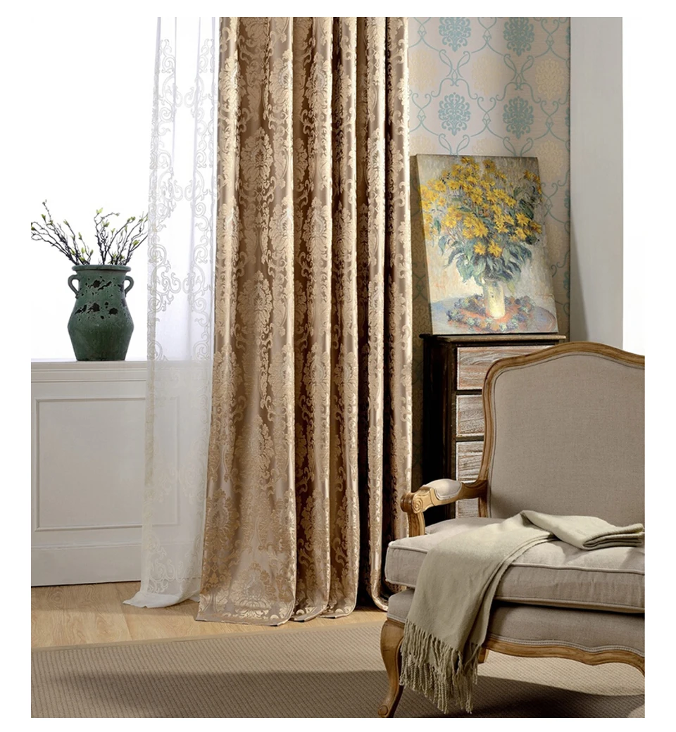 Светлячок жаккардовые оконные шторы тяжелая ткань высокого качества с серебряной проволокой встраивания 65% затенение для гостиной цветочный синий цвет