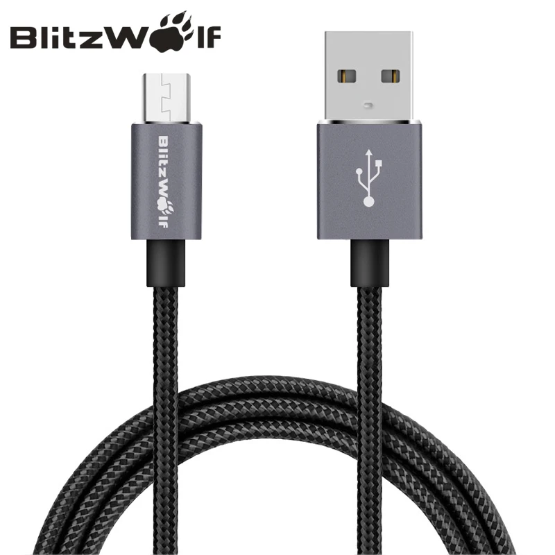 Blitzwolf 2.5 м кабеля micro usb 2A Быстрая зарядка для телефона Android кабель передачи данных