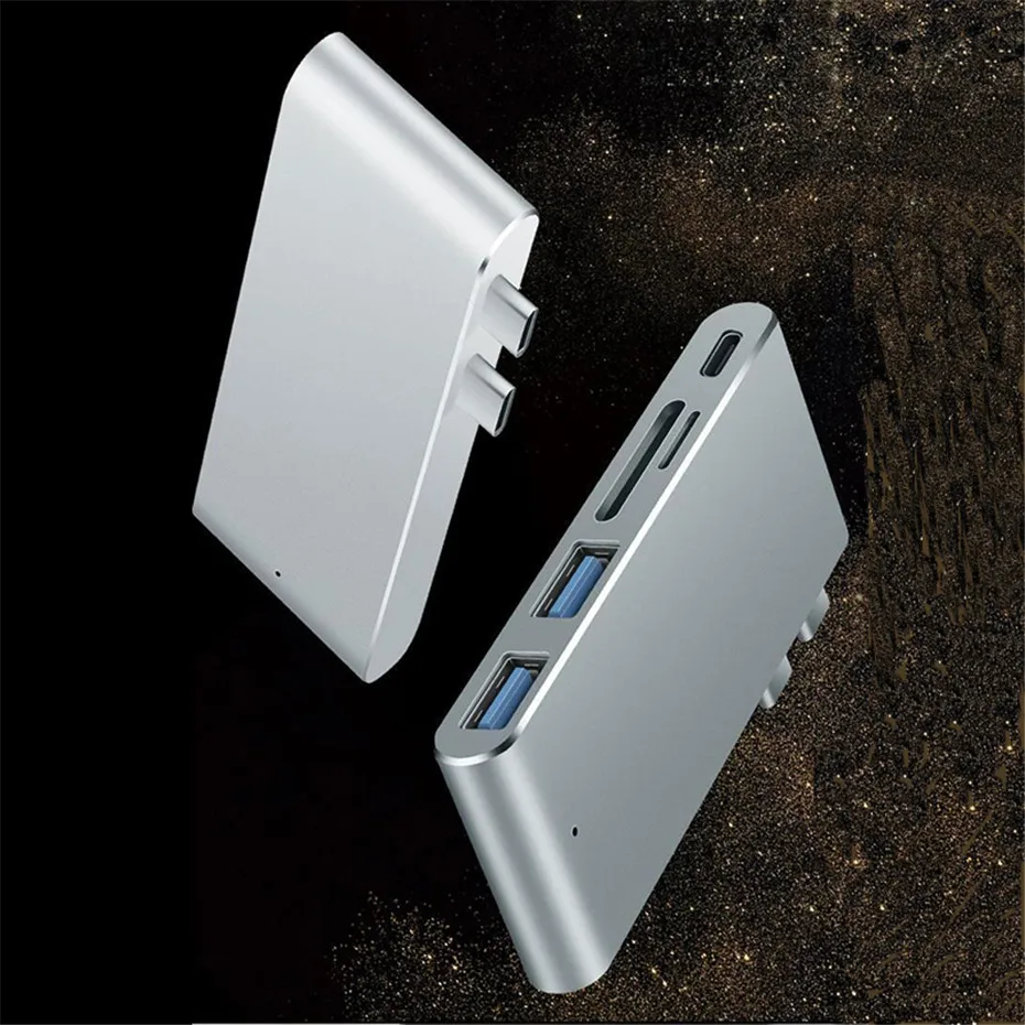 Basix 5 в 1 usb-концентраторы Dual типа c до 2 USB 3,0 SD карты памяти Readerand зарядки тип порта c концентратора для MacBook Pro MAC
