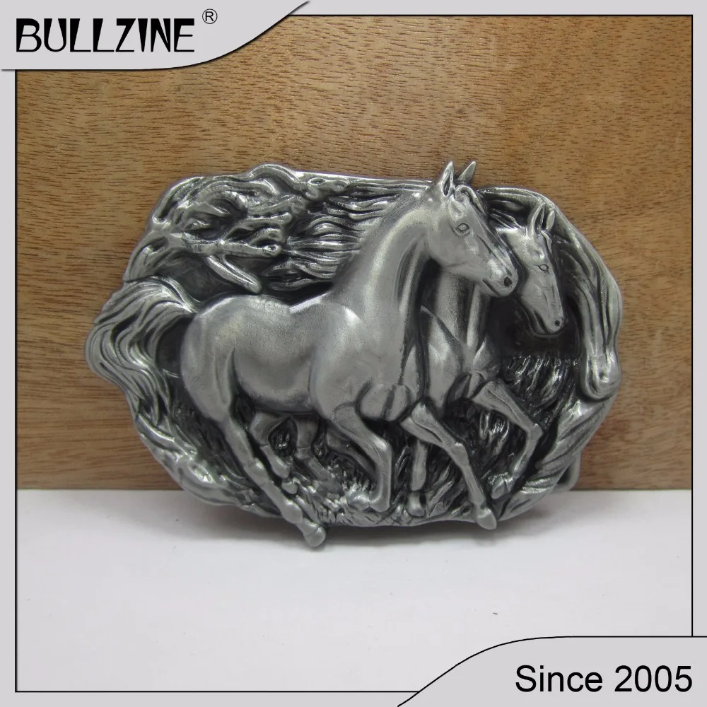 

The Bullzine wholesale Horse belt buckle with pewer finish FP-02835 suitable for 4cm width belt
