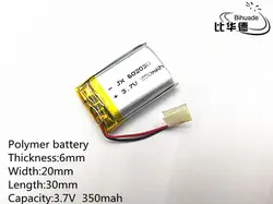 3,7 V 350 mAh 602030 литий-полимерный литий-po Li ion Перезаряжаемые Батарея ячейки для Mp3 MP4 MP5 gps Оборудование для psp Мобильный bluetooth